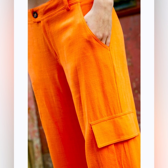 Urban Outfitters Linen Blend Low Rise Cargo Pants - Picture 7 of 11